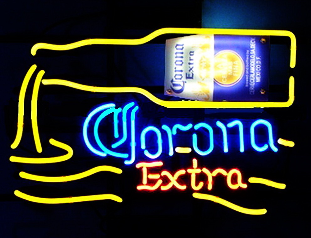 Corona Extra Bottle Pour Neon Sign